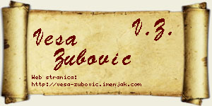 Vesa Zubović vizit kartica